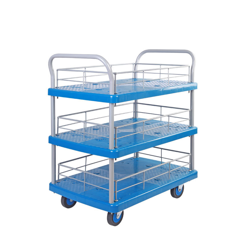 Triple-Layer Plastic Hand Trolley-US150P-T3-HL3-D