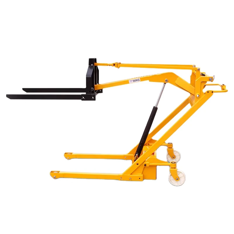 0.5 Ton Electric Telescopic Forklift 1.5m Portable Stacker Hand Manual Forklift