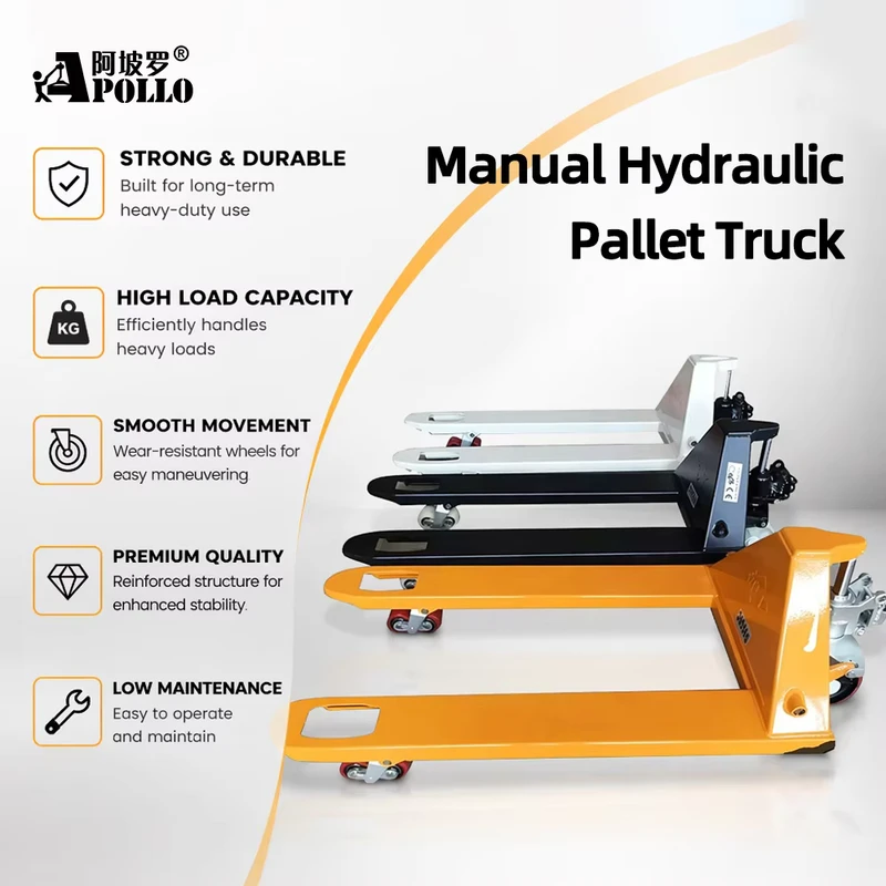 1-10 Ton Manual Hydraulic Pallet Truck Hand Pallet Jack 10000kg Heavy Duty Pump Truck with Nylon Wheels for Warehouse Factory