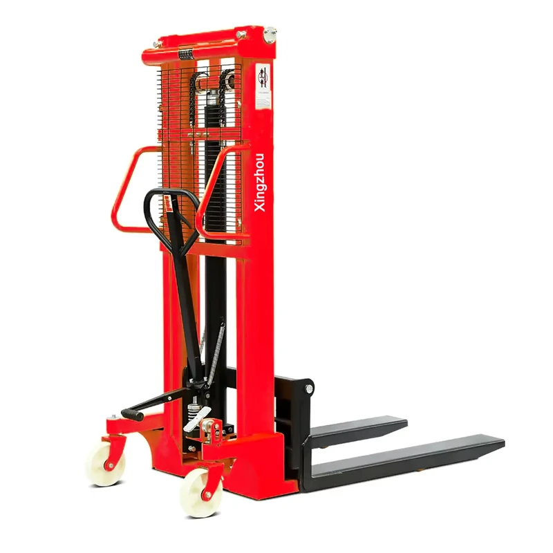 1-3T Portable Self Load Manual Hand Stacker Forklift Hydraulic Pallet Stacker for Lightweight Tasks