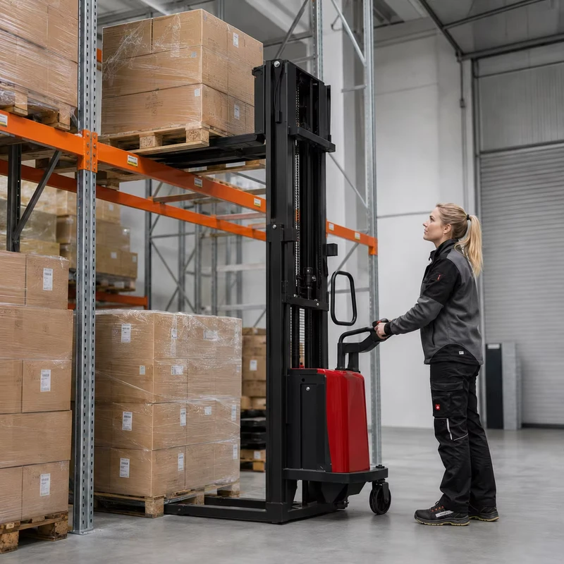 1 Ton 1.5 Ton 2 Ton 3 Ton Manual Hand Electric Stacker Pallet Forklift for Small Space Use