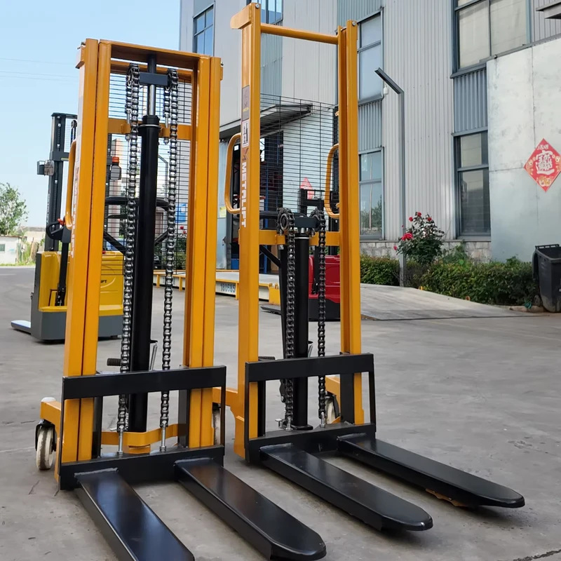 1 Ton 2 Ton 3 Ton Hand Forklift Stacker Empilhador Manual Empilhadeira Manual Empilhadeira Hidraulicas 2204-4408 Lbs 10ft Height