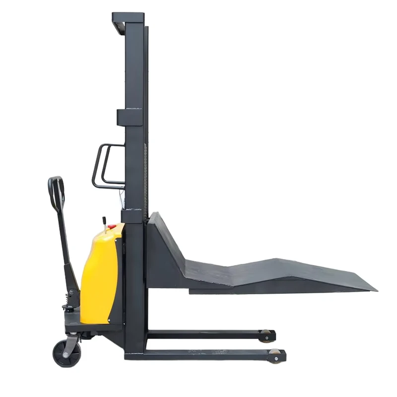 1 Ton Electric Montacargas Lifter Machine Manual Forklift Handling Hand Pallet Truck Stacker Electric Fork Lift