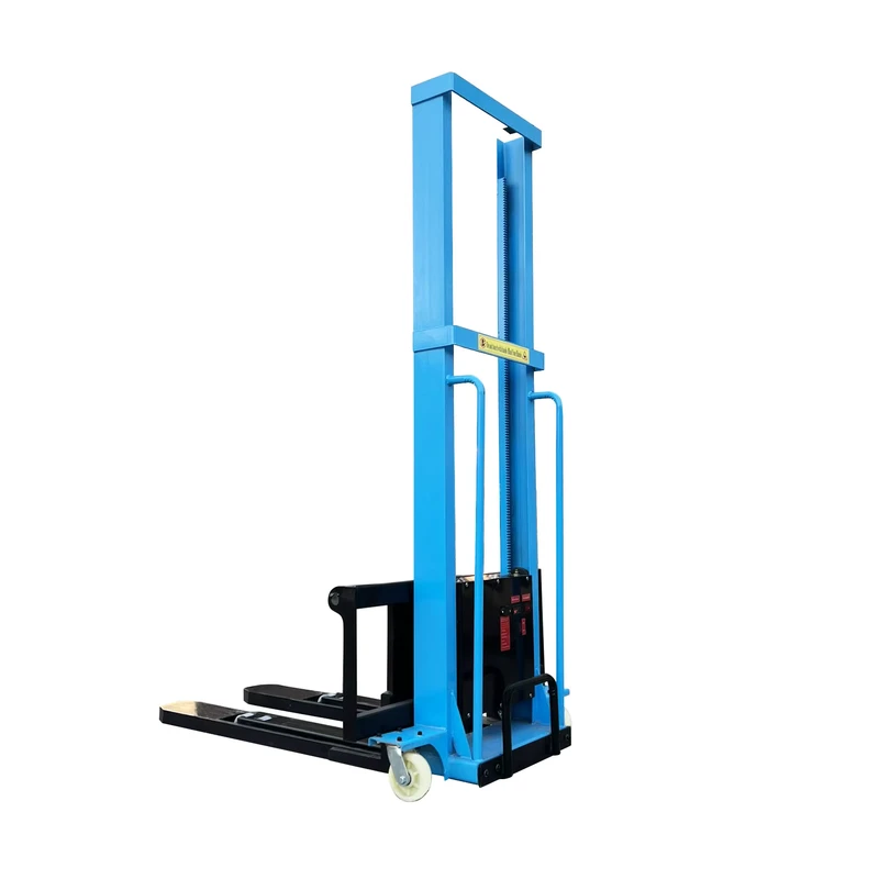 1 Ton Electric Self Loading Semi Electric Pallet Stacker On Board Forklift Self Load Stacker Forklift Fork