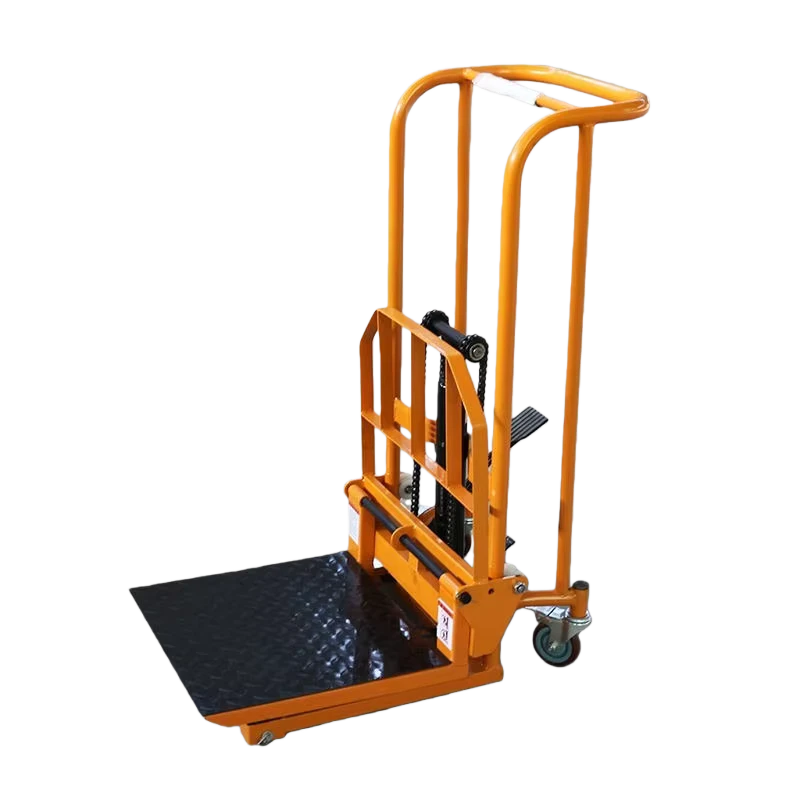 1.2M Small Transportation Tool Hydraulic Micro Forklift 250kg Capacity Manual Pallet Stacker Platform Trolley OEM