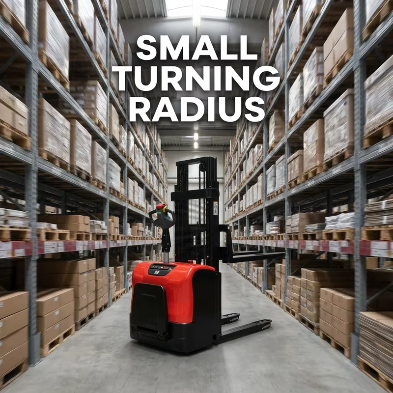 1.5 Ton 2Ton Electric Stacker Lead Acid Battery Full Electric Stacker Forklift For Shipping Port Material Moving