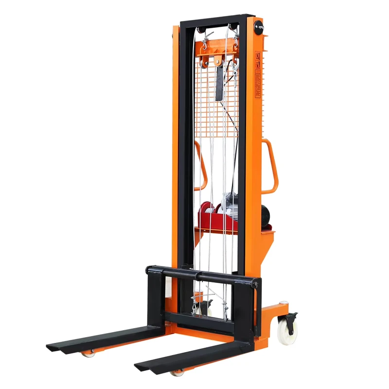 1.5ton Three Way Manual 4 Meter Hydraulic Heavy Duty Hand Weighing Forklift Pallet Stacker