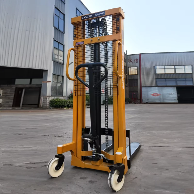 1.6m 2m 2.5m 3m 1ton 1.5ton 2ton 3ton Hydraulic Hand Lift Manual Forklift Pallet Stacker for Small Warehouse Use Channel Steel