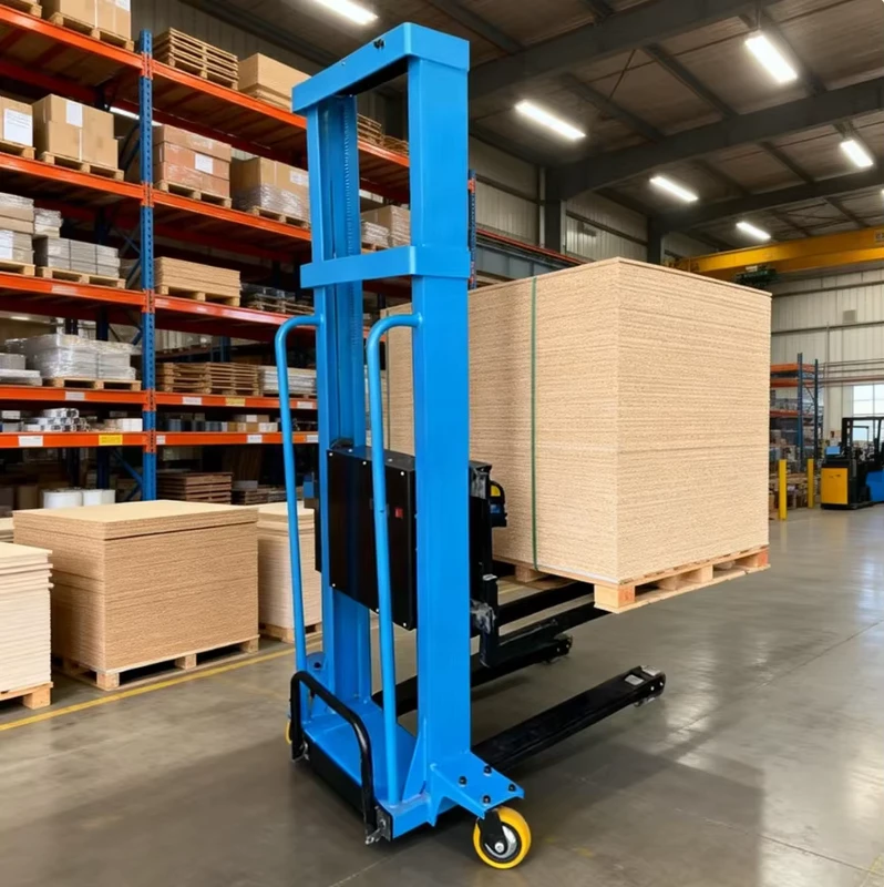 1.6m Lift Electric Forklift 1T Capacity Compact Portable Truck for Cargo Loading Unloading