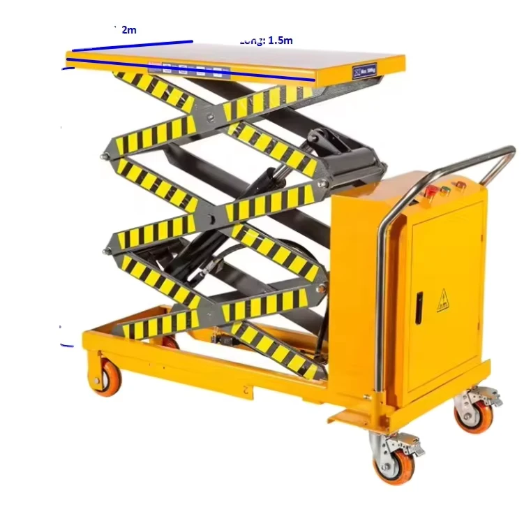 100 170 200CM Lifting Height Electric Hydraulic Trolley Lift Table Scissor Hand Lift