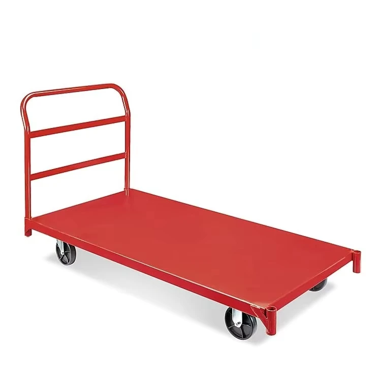 1000 pound Carrying Capacity Heavy duty Steel Platform Trolley Industrial Metal Warehouse Steel Platform Trolley