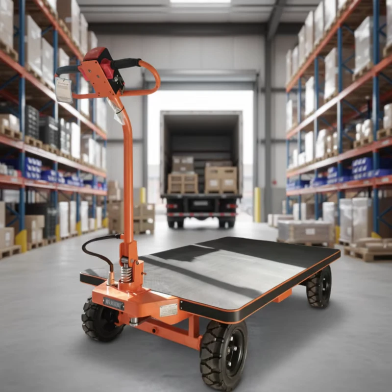 1000kg Heavy Duty Electric Platform Trolley with Welding Structure and Foldable Design for All Terrain Use