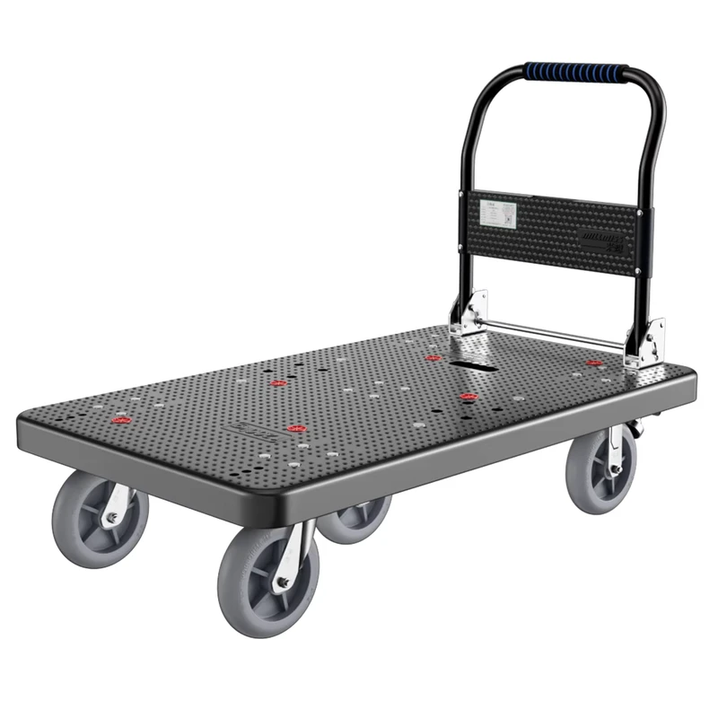1000kg Load Heavy Duty Flatbed Push Cart Dolly Foldable Platform Hand Trolley Cart Truck