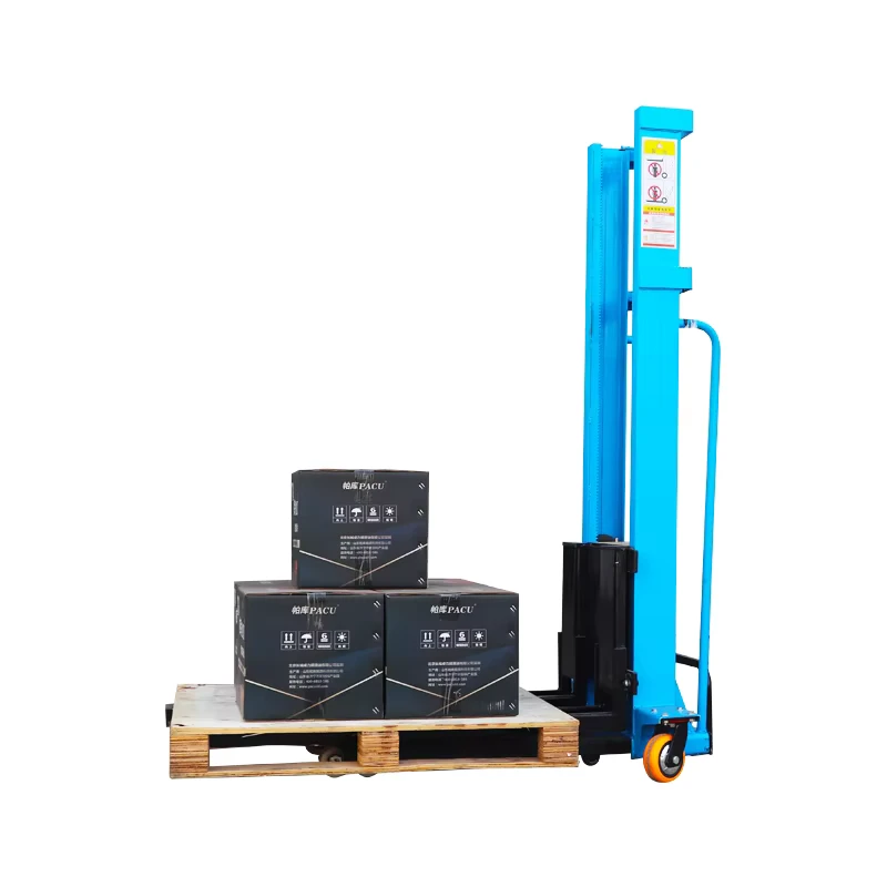 1000kg Self Loading Portable Forklift 500kg Mini Small Hand Manual Semi Electric Self Load Lifting Stacker