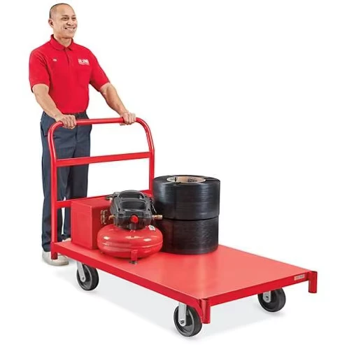 1000lbs Capacity Heavy Duty Steel Flat Platform Truck Industrial Push Cart With Wheels Portable Dolly