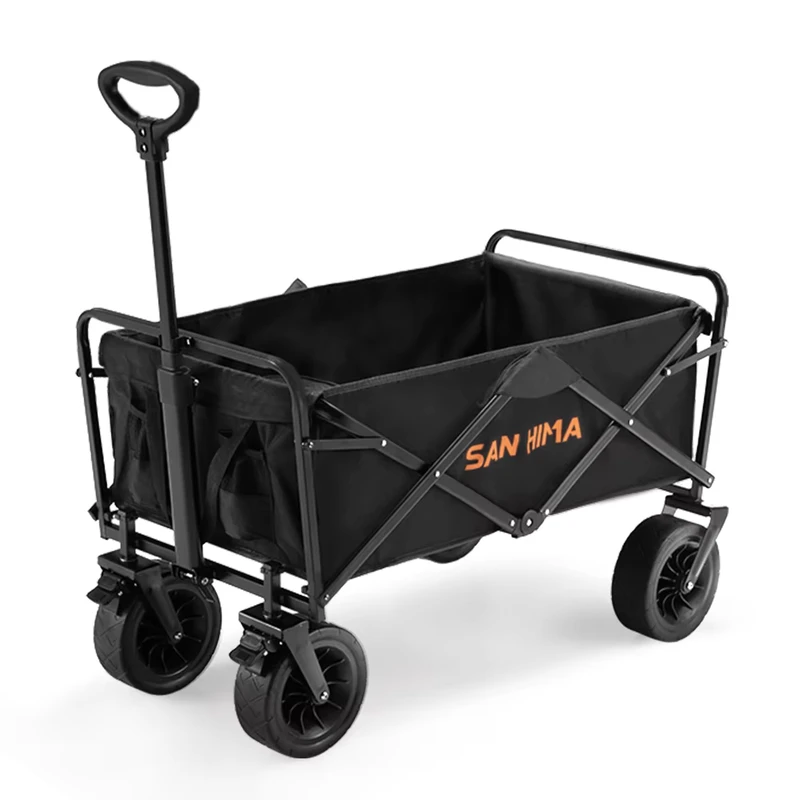 100KG Capacity Outdoor Garden Beach Trolley Fishing Folding Camping Cart Wagon Portable Collapsible Luggage Cart