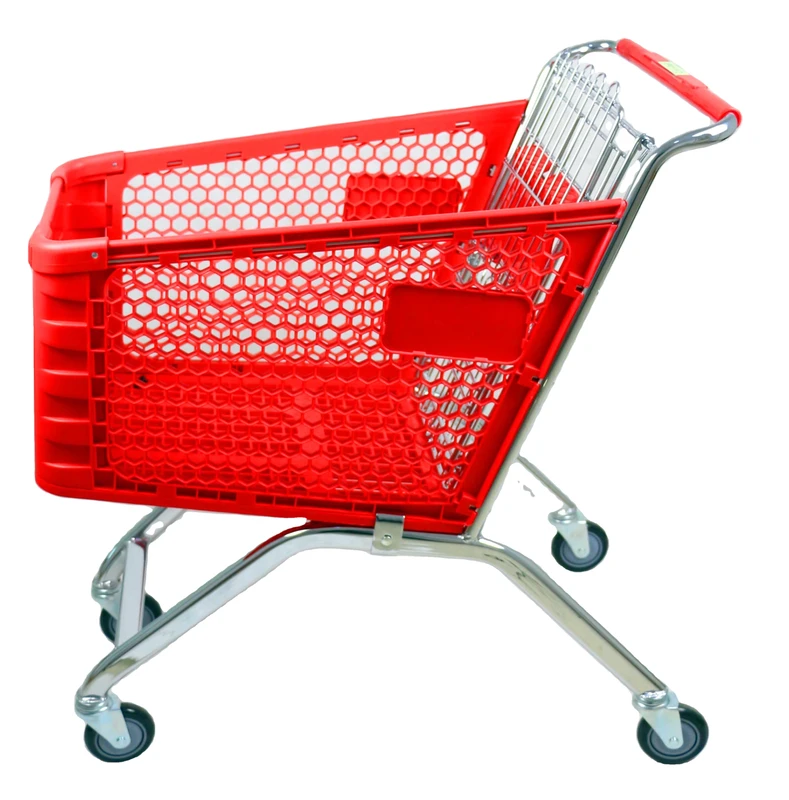 100L Europe Style Supermarket Plastic Trolley 100L Plastic Cart Trolley