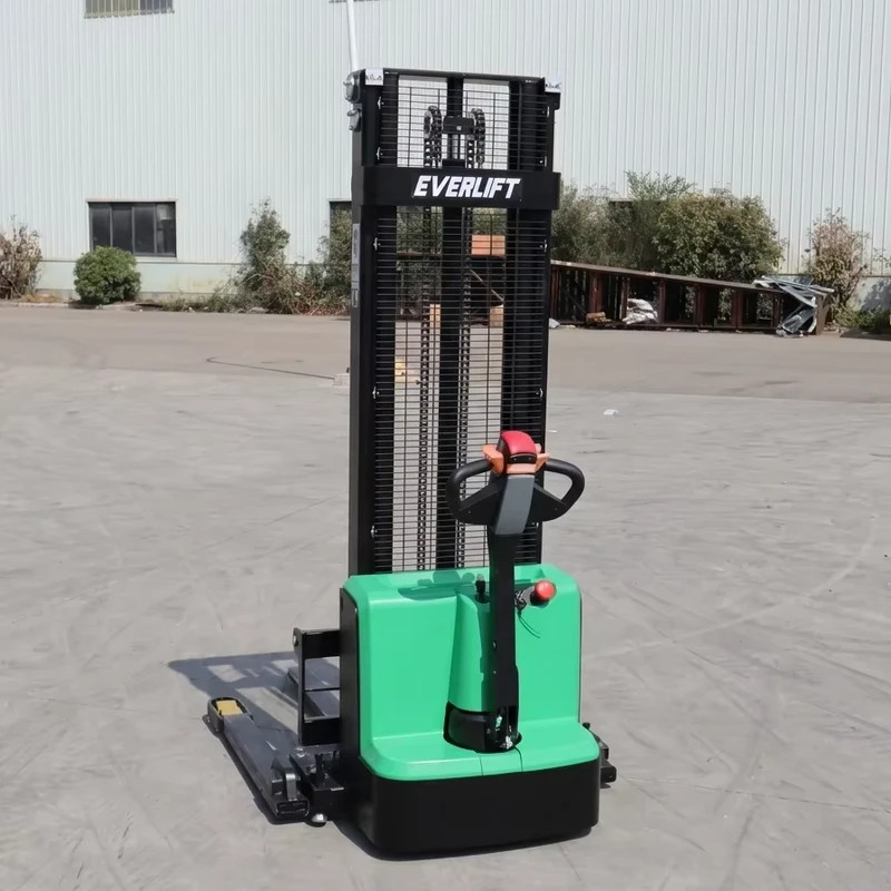 1200kg 1500kg Straddle Leg Electric Stacker 3500mm Lifting Walkie Pallet Stacker Straddle Legs Mini Forklift Stacker
