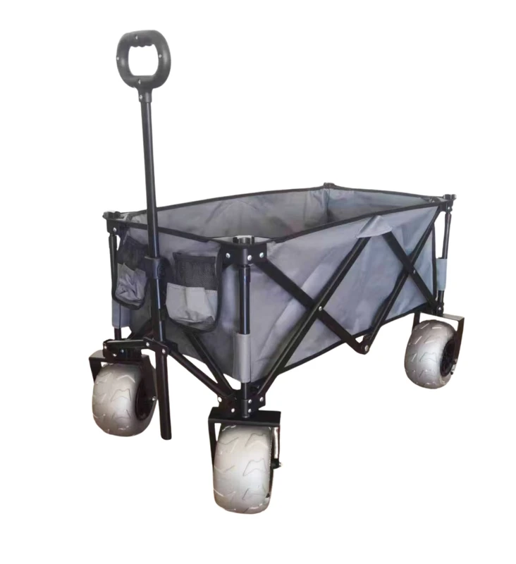 120X60Cm Table Outdoor Picnic Beach Camping Trolley Cart for Garden Walkway and Foldable Portable Transport Use