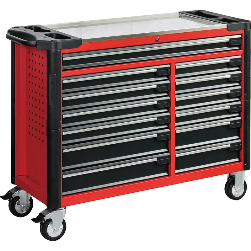 13 Drawer Stainless Steel Worktop Trolley Cabinet Powder Coat Garage Metal Workshop Tool Toolbox 2 Years Warranty OEM