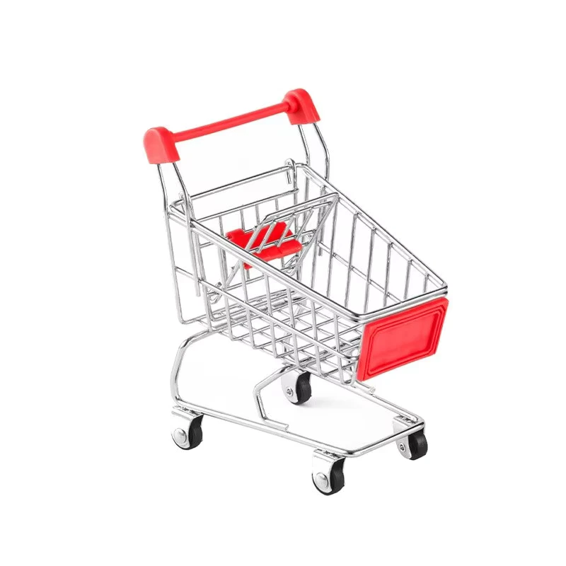 135*95*140 Middle Children’s Shopping Cart Toy Cart Storage Basket Stainless Steel Supermarket Trolley Shape Toy