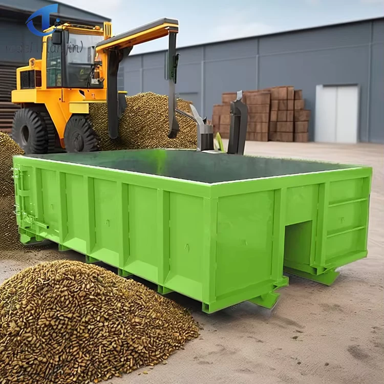 15 Cubic Yard Rectangular Roll Off Containers for Solid Waste Dumpster Applications With Rollers Reinforced Corner