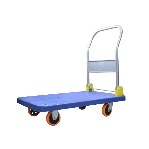 150 300kg Heavy Duty with PVC Wheel Plastic Folding Platform Hand Truck Trolley Cart
