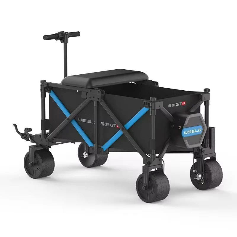 1500W Heavy Duty Electric Wagon Cart All Terrain Rideable Utility Trolley with Seat 771lbs Max Capacity for Garden Camping Farm