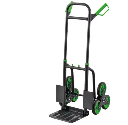 150KGS Custom Steel Trolleys for Warehouse Trolleys 6 Wheels Stair Climbing Retractable Handrails