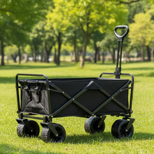 150L Large Capacity Foldable Customizable 200kg Weight Capacity Storage Shopping Trolley Heavy Duty Camping Picnic Folding Cart