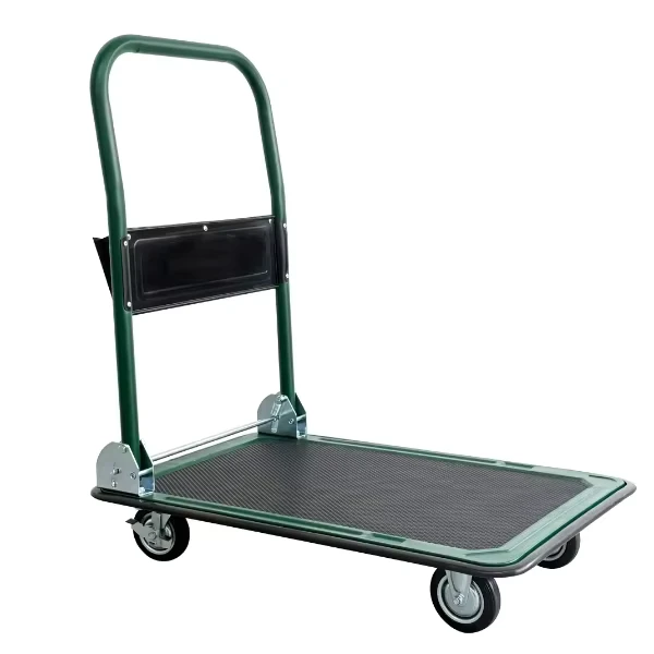 150kg 300kg Steel Platform Hand Truck Trolley Handle 4 Wheel Folding Handcart with OEM Support Dolly Trailer Shopping Cart Wagon