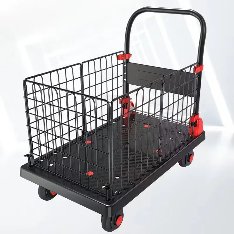 150kg Portable Handcarts Trolley With Frame For Industrial Material Handling Logistics Solutions Rolling Platform Cart