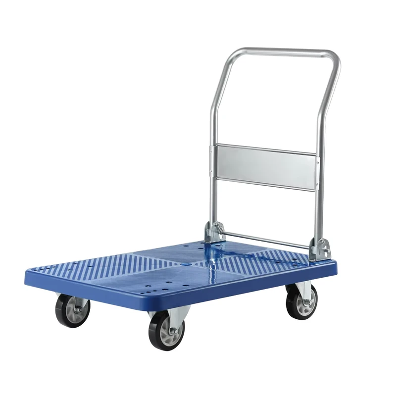 150kgs 300kgs Heavy Duty Hand Trolley Manual Hand Cart Foldable Plastic Tools OEM Store SR Tool Storage Plastic Handcart