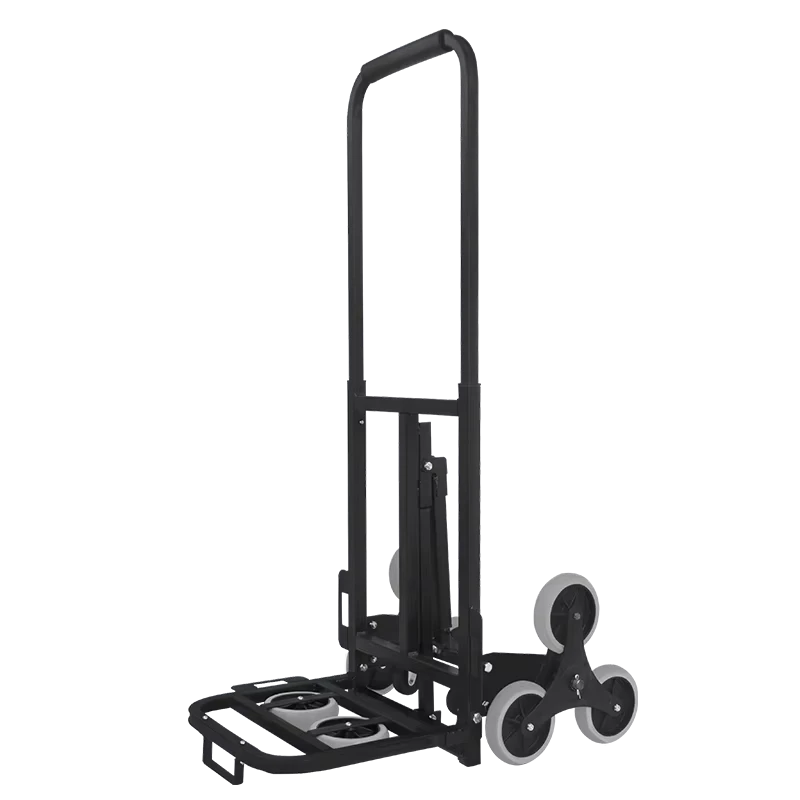 150kgs Loading Stair Climbing And Folding Warehouse Hand Truck Aluminum Luggage Trolley Cart With 3 Wheel FHT150 6S