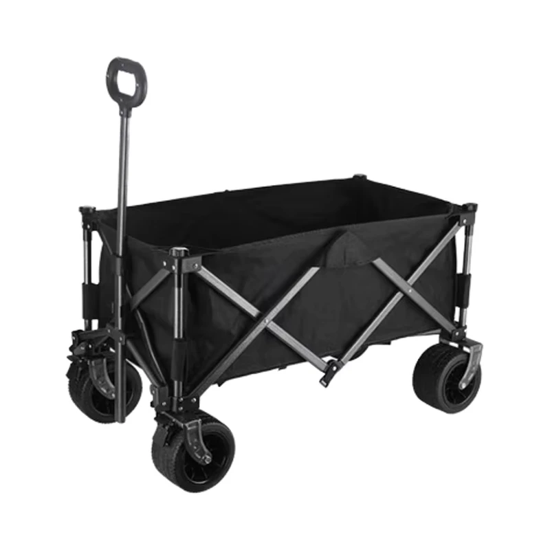 160L Portable Trolley Folding Cart Adjustable Handle Platform Heavy Duty Camping Wagon for Outdoor Picnic Use