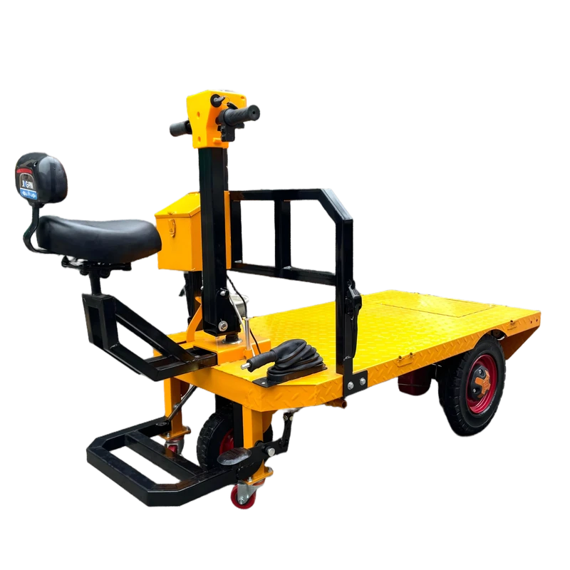 1800W Electric Flatbed Transport Trolley Three Wheel 1000KG Construction Hand Cart