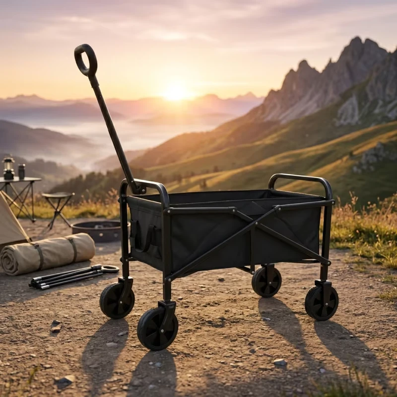 180L 130KG Heavy Duty Detachable Fabric 360° Wheels Foldable Outdoor Camping Beach Picnic Utility Wagon Cart