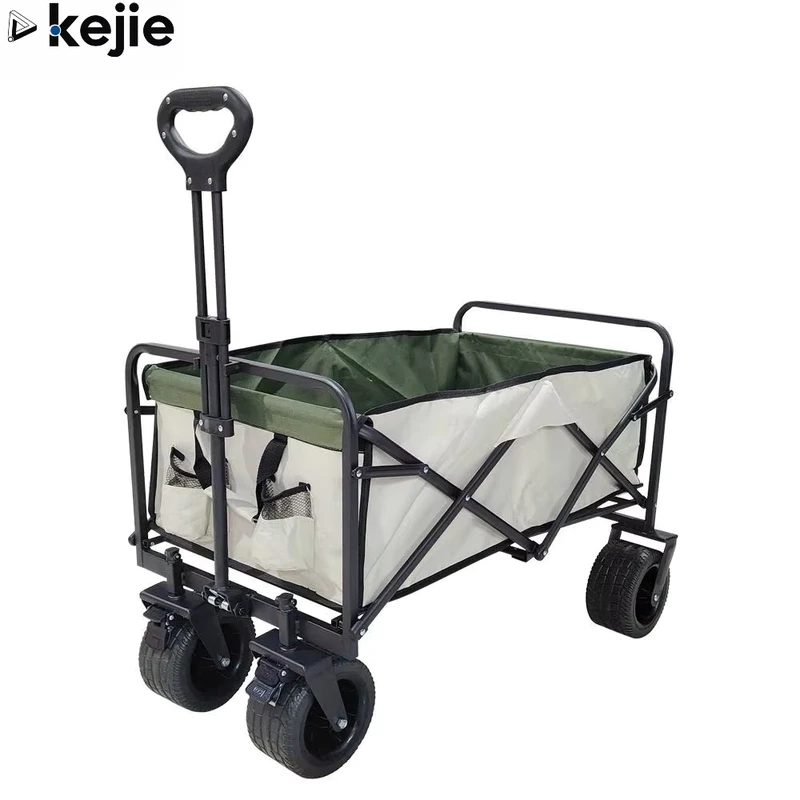 180L Collapsible Heavy Duty Wagons Carts Foldable Utility Beach Camping Cart with Big Wheels