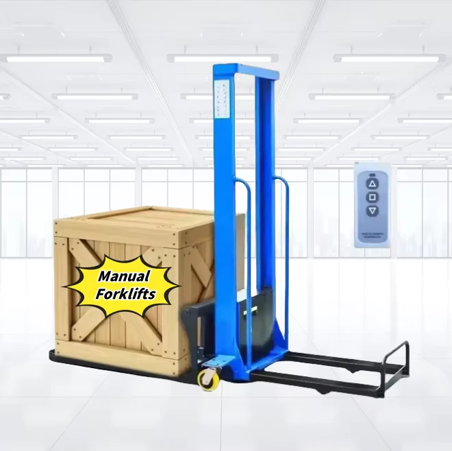 1T Mini Pallet Stacker Truck Manual Hydraulic Lift Stacker Forklift Manual Hand Lift Stacker for Warehouse