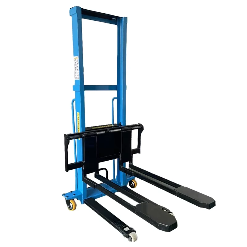 1t Electric Pallet Stacker Hydraulic Forklift 220v Manual Pallet Stacker Self Loading Stacker