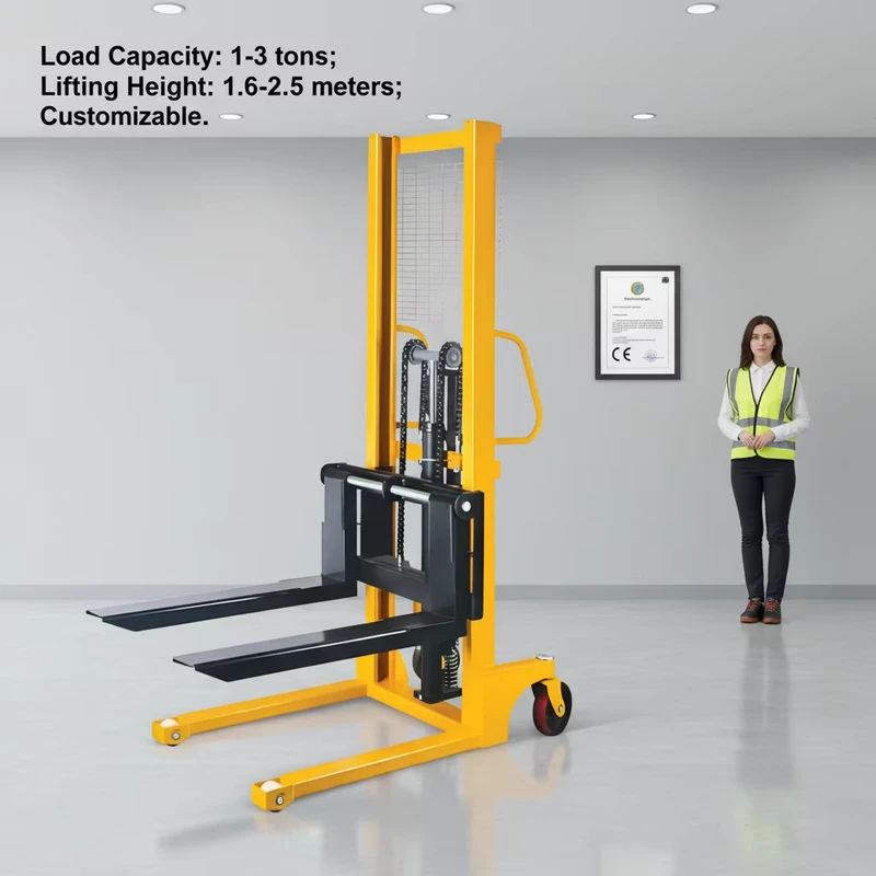 1ton Manual Forklifts Are Type Are Used Various Industries for Transporting Stacking Forklift