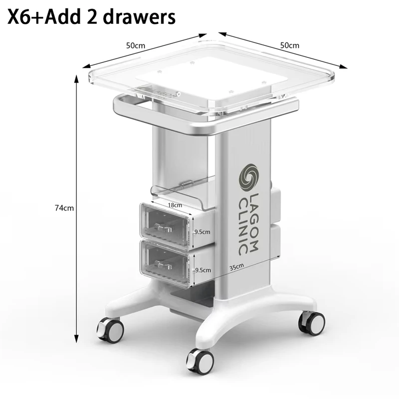 2 Drawers Laptop Computer Trolley Cart Dental Clinic Oral Scanner Trolley Cart Ultrasound Scanner Dental Trolley Cart