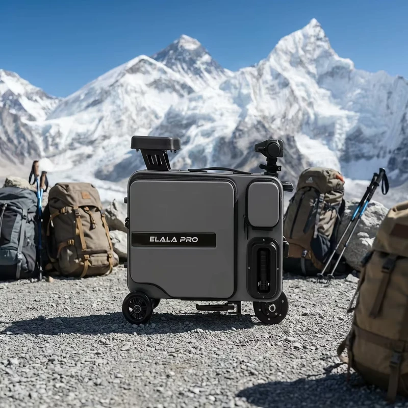 2 Person Riding Detachable Power Bank LED Light Storage Electric Luggage Camping Cart for Outdoor Adventure