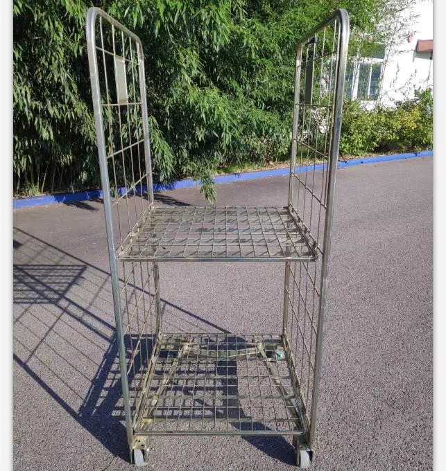 2 Sided Collapsible Galvanized Roll Cage Container Cargo Storage Equipment