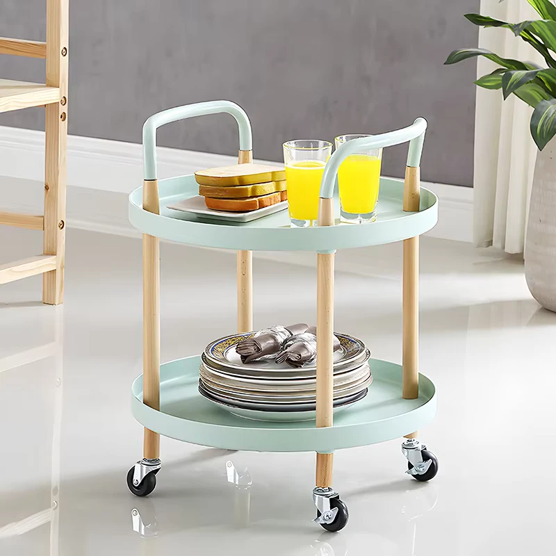 2 Tier Large Rolling Utility Cart Kitchen Bedroom Organization Shelves Storage Rack
