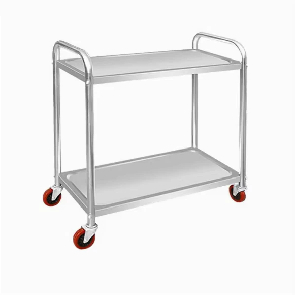 2 Tier Stainless Steel Trolley W Handle & Casters Kitchen Medical & Warehouse Utility Cart Custom Size Available