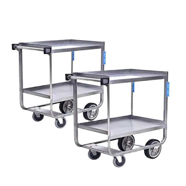 2 Tiers Stainless Steel Hotel Kitchen Dining Room Food Service Cart Trolley