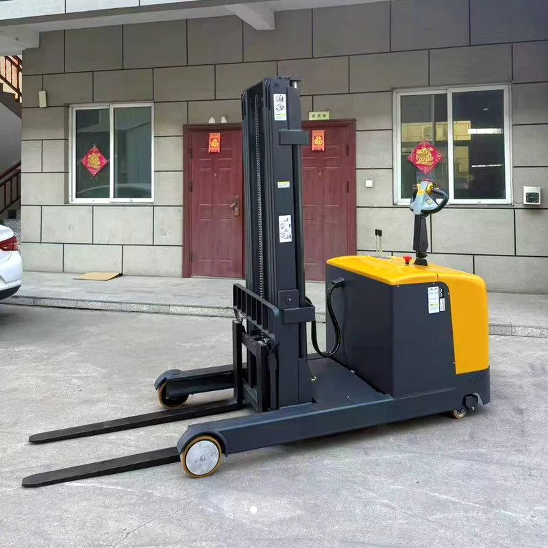 2 Ton Electric Pallet Stacker Manual Push Hydraulic Lift 3.5m Height Adjustable Forks for Warehouse Dock