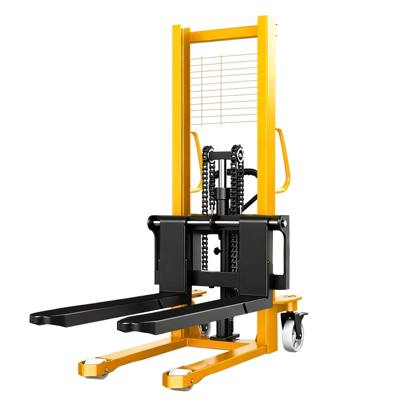 2 Ton Load Capacity 1.6m Lifting Height Manual Forklift Hand Hydraulic Pallet Stacker Crane