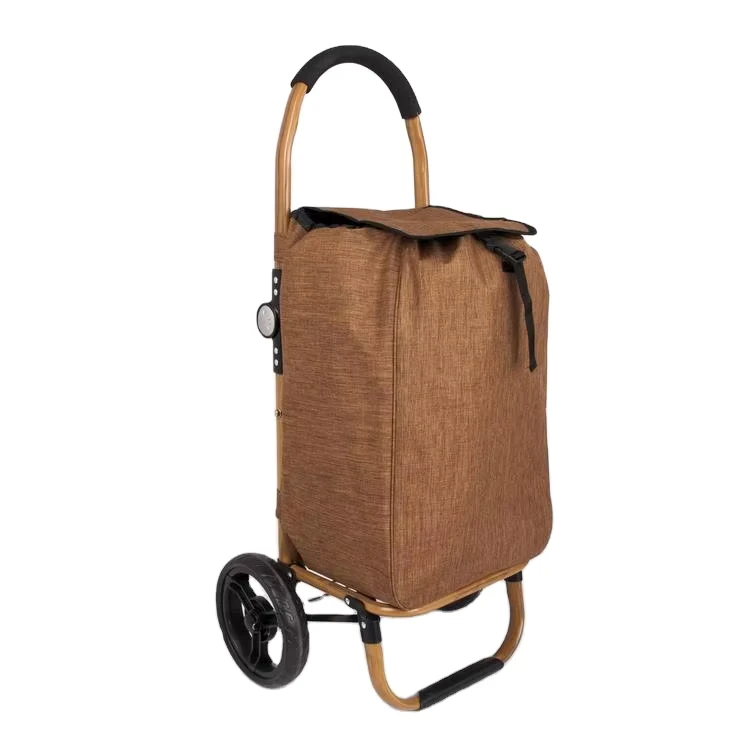 2 Wheels Folding Trolley Shopping Folding Frame Grocery Trolley Bag Mini Shopping Cart